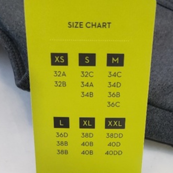 TEK GEAR Sports Bra Racerback Medium Impact Athleisure Gray Black Small Large - Picture 8 of 9